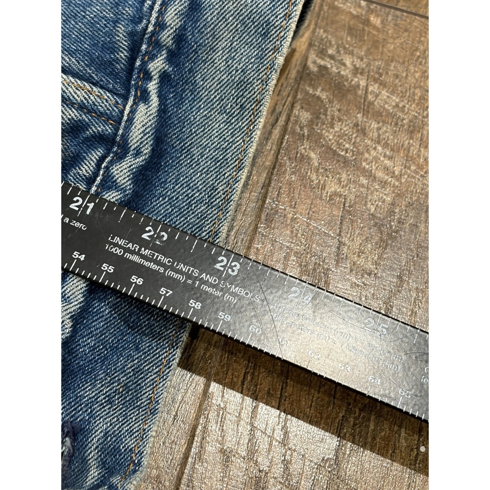 Vintage 80s 90s Led Zeppelin GAP Plaid Lined Denim Trucker Jacket Small Blue USA - Picture 12 of 12